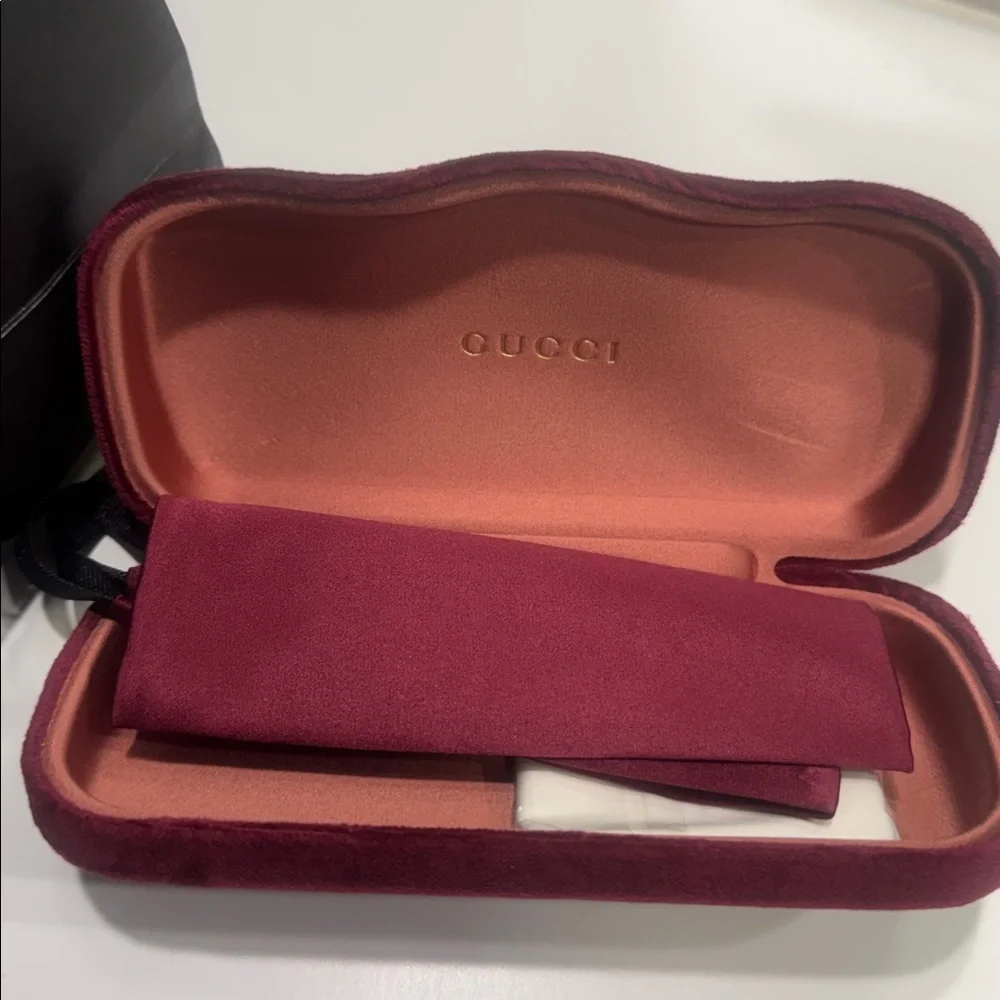 Gucci Black Rectangular Eyeglasses with Subtle Logo Accents
